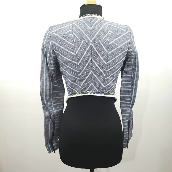 Rebecca Minkoff Structured San Antonio Linen Blend Blazer Jacket Women's Size 4 - Picture 6 of 13